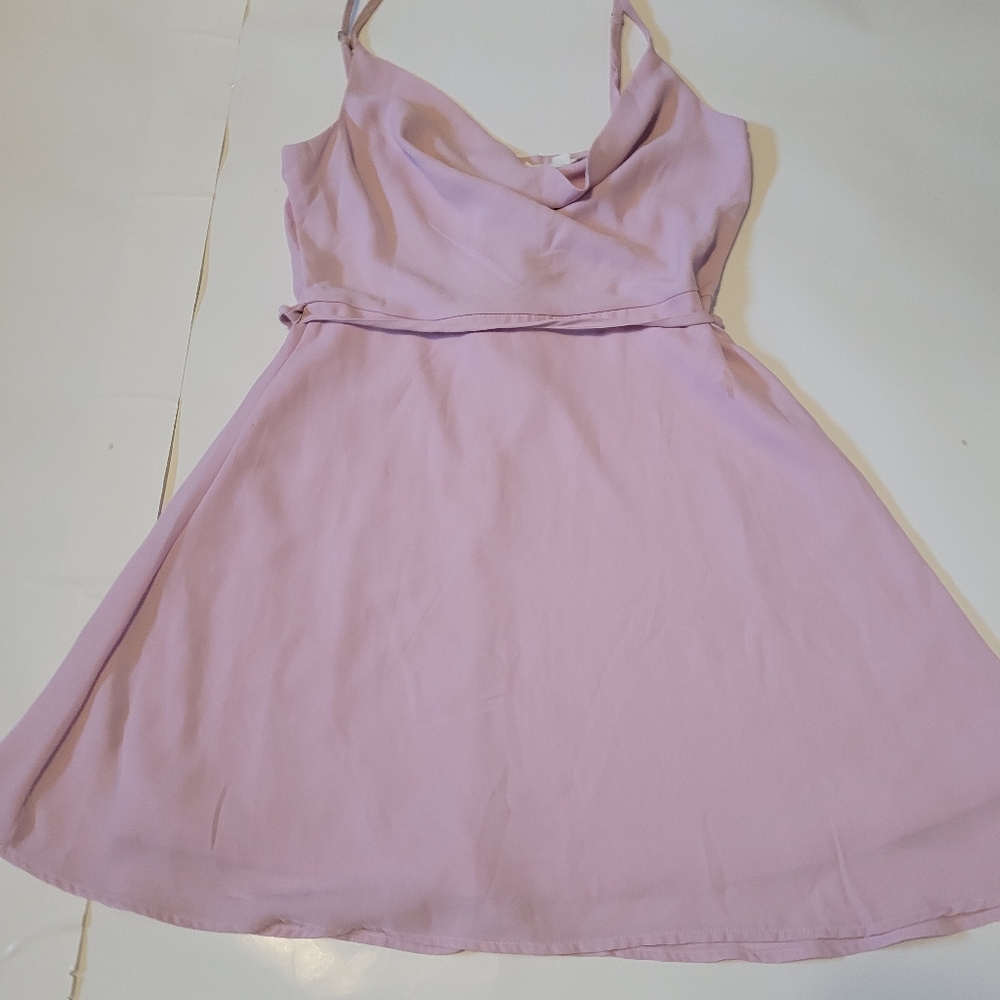 Lilac purple Cowl neck dress